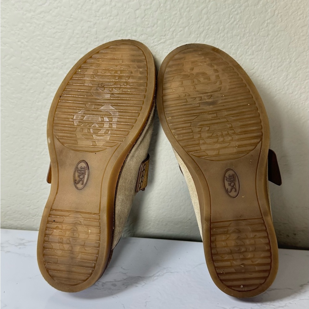 Sofft Miliani Mule Suede Leather Size 8 Comfort Slip-On Clogs Neutral Slides - Picture 6 of 7